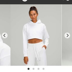 Lululemon All Yours Cropped Hoodie in 
White size 10